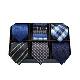 HISDERN Комплект краваток для чоловіків (5 шт.) з нагрудним хустиною. Класичні краватки з шовку для весілля та особливих випадків. У подарунковій коробці.