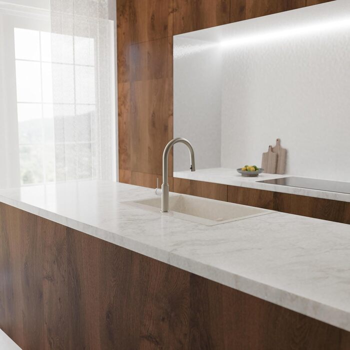 Кухонний змішувач SCHÜTTE 79562 Blackpool з висувною лійкою, поворотний на 360°, з однорідним змішувачем, нержавіюча сталь