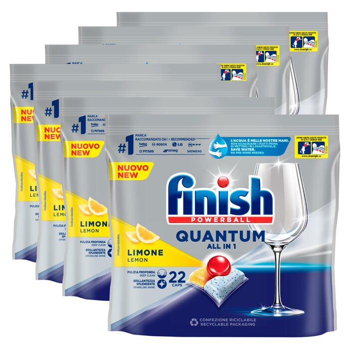 Таблетки для посудомийної машини Finish Quantum Ultimate, лимон, 22 шт