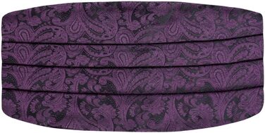 Комплект краватка-хустинка Alizeal Paisley (Aubergine) для чоловіків