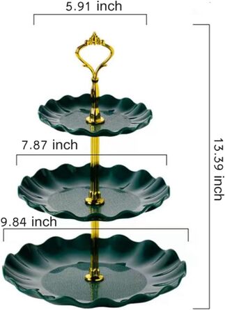 Підставка для тістечок Wagoodter 3 яруси, зелена - для вечірок, днів народжень, чаювання