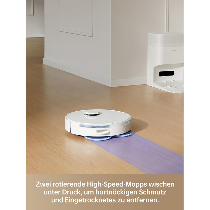 Робот-пилосос Dreame L10s Plus з автоматичним спорожненням, до 90 днів автономної роботи, потужність всмоктування 7000 Па, DuoScrub™ система миття, автоматичне підняття мопа, розпізнавання килимів за допомогою ультразвуку