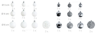 Relaxdays Set of Christmas Baubles