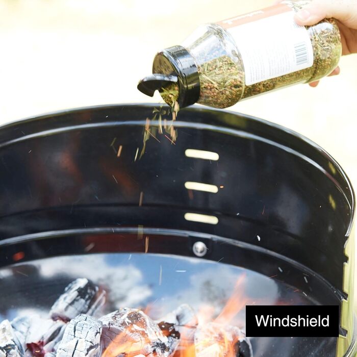 Barbecook Loewy 45 Charcoal Grill BBQ with Windscreen, Grilling for 6 People, Black, 43x43x97cm (Ø 40 cm)