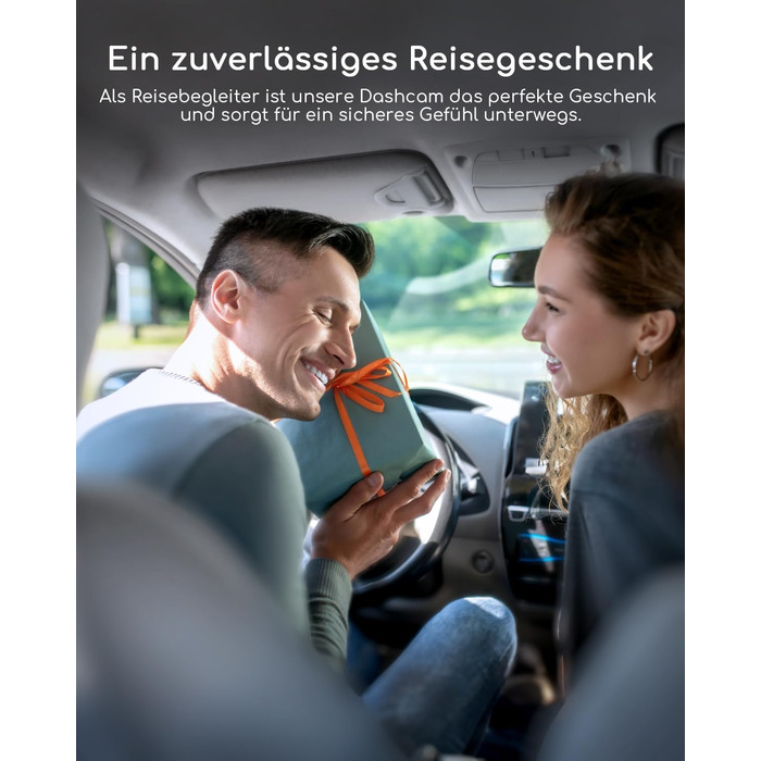 Відеореєстратор COOAU D30S 4K з GPS, WiFi, двома камерами (передньою 4K та внутрішньою 2.5K), інфрачервоною нічною зйомкою, G-сенсором, паркувальним режимом та підтримкою карт пам'яті до 256GB