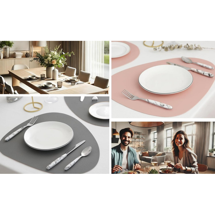 Набір столових приборів Exzact Rostfrei Stahl, мармур, нержавіюча сталь, 24 штуки