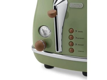 Тостер De'Longhi Icona Vintage CTOV 2103.GR, оливково-зелений, 900 Вт