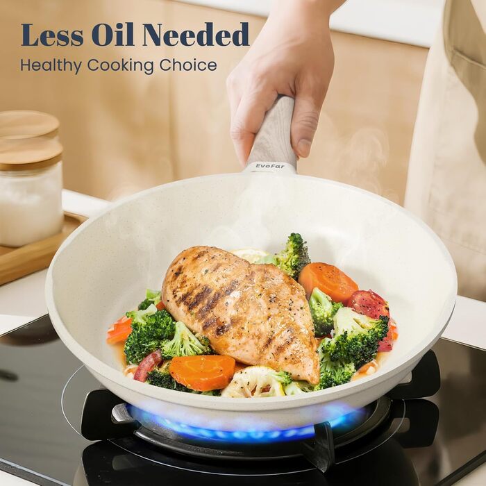 Сковорода керамічна антипригарна 28 см для індукції, сковорода для омлету та смаження