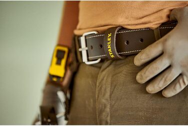 Чоловічий шкіряний ремінь STANLEY STST1-80119 - темно-коричневий, багатоколірний