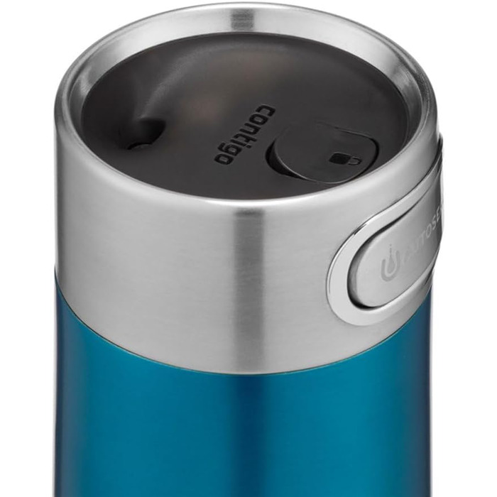Термокружка Contigo Luxe Autoseal з нержавіючої сталі, 360 мл, Biscay Bay. Зручна, витривала, з легкою очисткою, без BPA. Ідеальна для кави на винос.