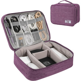 Водонепроникна сумка-органайзер для кабелів та аксесуарів електроніки (фіолетовий)