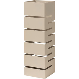 Сумка для парасольки Baroni Home з металу з геометричним різьбленням, з гачками та знімним піддоном для збору води - для дому та офісу, чорний, 15,5x15x49 см, пудровий