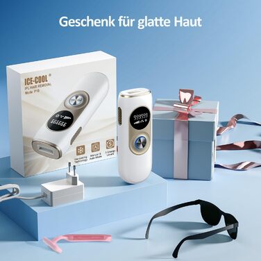 Пристрій для епіляції IPL з охолодженням та 999 999 імпульсів світла – лазерний епілятор з 5 рівнями енергії, для жінок/чоловіків/ногів/бікіні