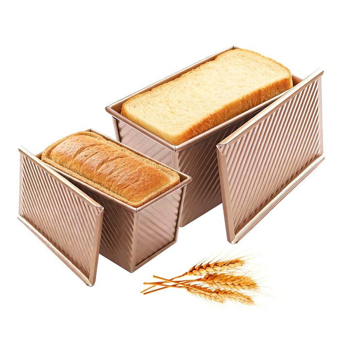 Форма для випічки хліба Toastbrot 2 шт (1000г + 450г) з кришкою, антипригарна, 32x12x12 см та 20.8x11.8x11 см