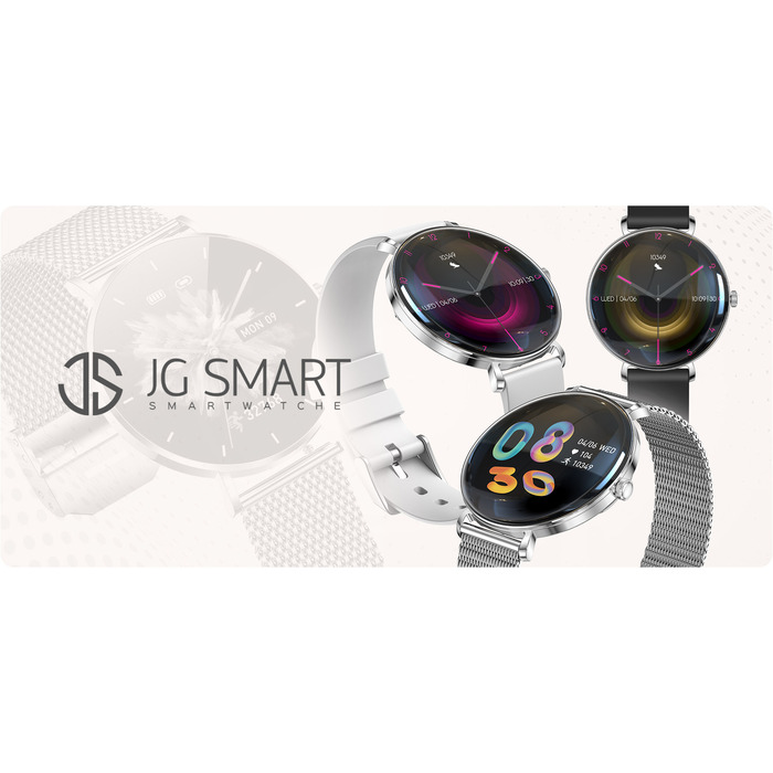 Смарт-годинник JG Smart PRESTIGE AMOLED для жінок, сріблястий