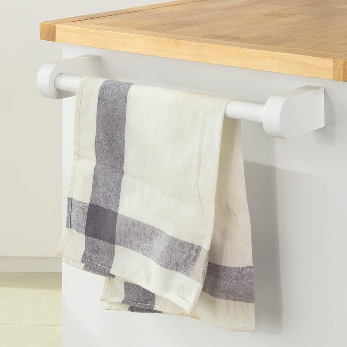 SoBuy Kitchen Cart with Countertop - Rolling Kitchen Island with Spice Rack & Storage - White & Natural Finish