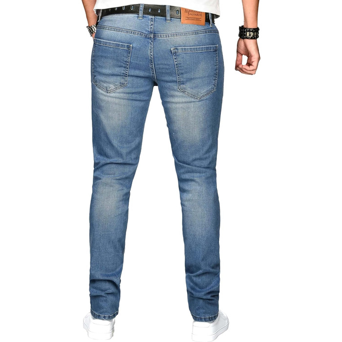 Чоловічі джинси Alessando Salvarini Slim Fit Denim Stretch блакитні Washed (32W/36L)