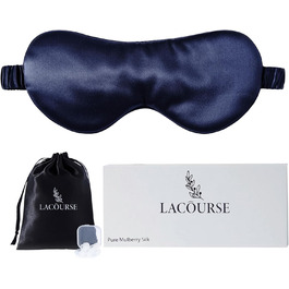 Сліпиця для сну з 100% натурального шовку 22 Momme (морська синя), комфортна та ефективна