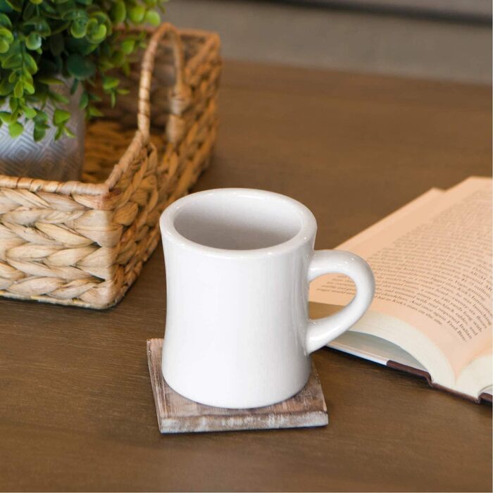 Serami Original Coffee Mug Set, 325 ml, White, Ceramic Mugs, ideal for kitchen, travel, and hot tea, Retro Waffle House Mug with Handle, Durable Coffee Mugs (2 pieces)