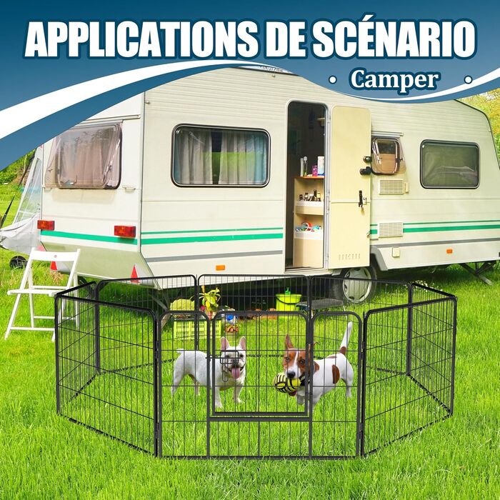 Металевий вольєр для цуценят та собак, загін для вигулу, 12-ти частинний забір, висота 60 см