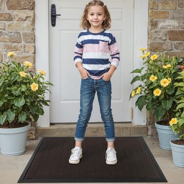 Килимок для дому та вулиці DEXI, водонепроникний, антиковзаючий, 90 x 150 см, коричневий