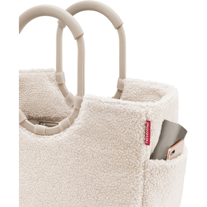 Сумка Reisenthel Teddy Sand: сіра, чорна, поліестер, алюміній, 46 x 34 см