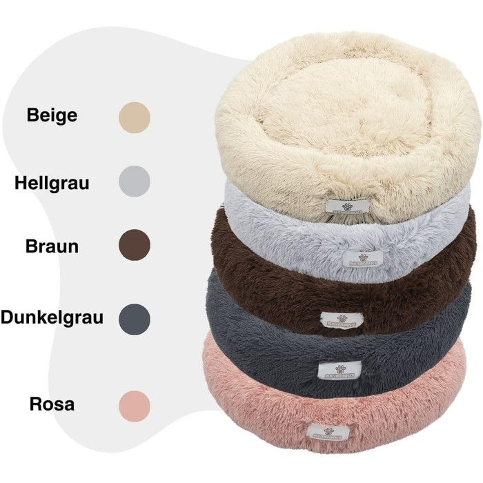 Кругле ліжко для собак та котів Pfoten&nasen® Wolke 7, темно-сірий, 65 см – м'яке, знімний чохол, для маленьких тварин