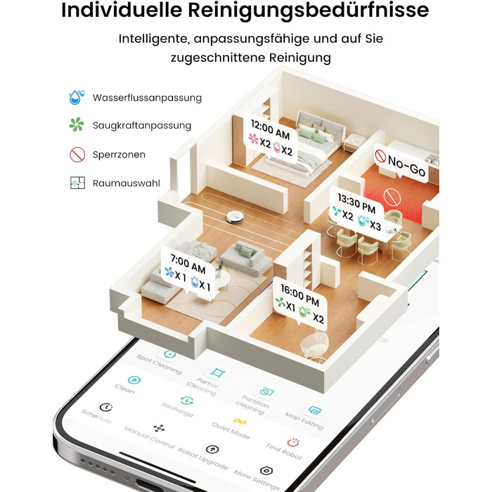 Робот-пилосос LEFANT M2Plus з функцією миття, 6000Pa, LiDAR-навігація, самоочищення, для видалення шерсті тварин, білий
