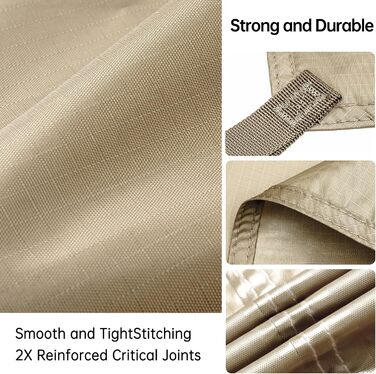 FREE SOLDIER 3x3.2m Waterproof Tarp - Ultralight Camping Shelter, UV Protection, Military Green & Beige - for Hiking, Outdoor Activities