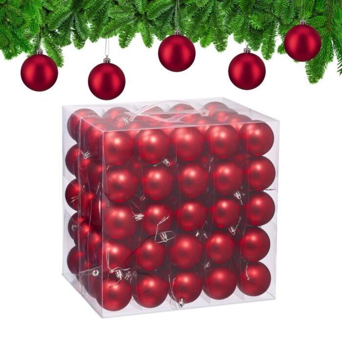 Relaxdays Set of 100 Christmas Baubles