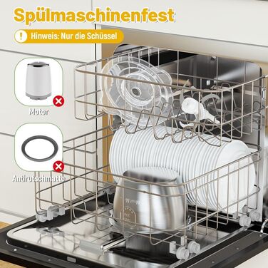 Електричний подрібнювач OUSFOT Multizerkleinerer, 1.8L, 500W, скляна чаша, для овочів, фруктів, м'яса, кухня (білий)