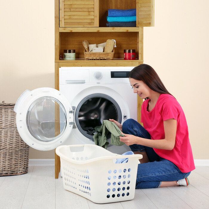 Relaxdays Bamboo Slatted Washing Machine Shelf