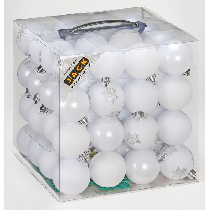 Набір прикрас на ялинку 64 шт. 6 см, пластикові, ударостійкі, для декору ялинки