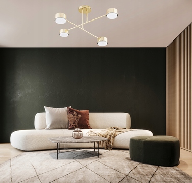 Підвісна люстра Elko-Lighting золота, 4 точки освітлення GX53, сучасний стиль