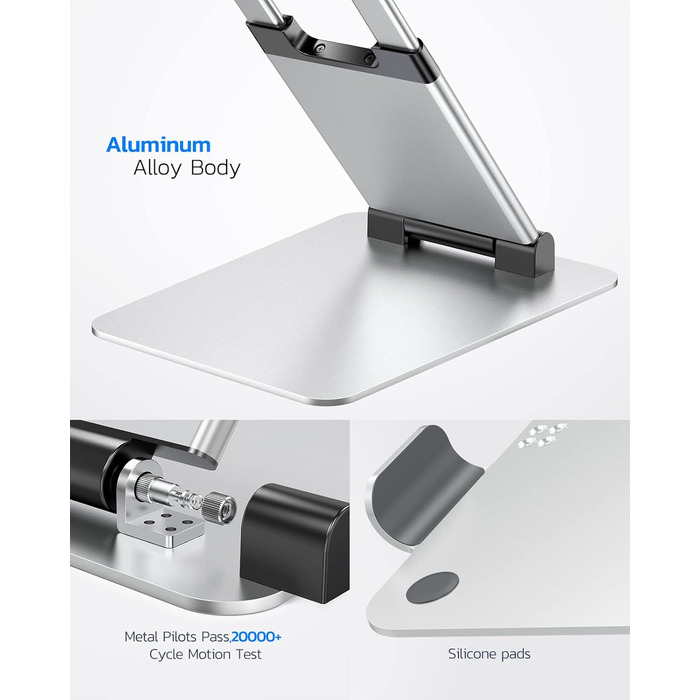 NULAXY Adjustable Laptop Stand - Ergonomic, Portable, Foldable - Supports up to 10kg, Compatible with 10-17 inch Laptops - Space Grey