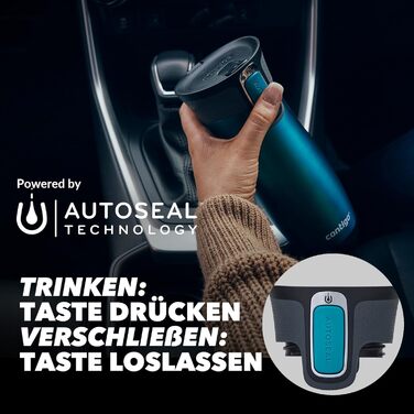 Термокружка Contigo West Loop Autoseal з нержавіючої сталі, 470 мл, виготовлена з нержавіючої сталі, для подорожей, з автозакриттям, витримує перевезення, без витоків
