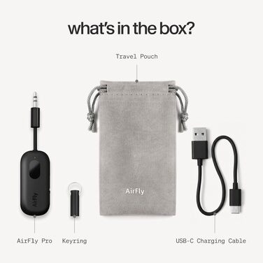 Bluetooth-трансмітер та ресивер Twelve South AirFly Pro для AirPods та бездротових навушників, 3.5 мм аудіо-джек, чорний
