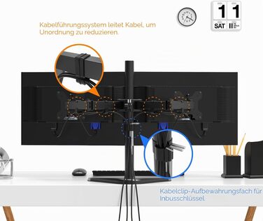 Кронштейн для двох моніторів BONTEC 13-27 дюймів, VESA 75/100, навантаження до 10 кг на один підвіс