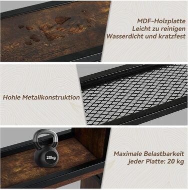 Стильне металеве виноградне реіал на стіну з LED-підсвічуванням, 3 яруси, чорний, 120x80 см