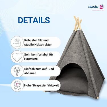 Кішка та собака: затишний намет-кімнатку з фетру (сірий/темно-сірий/світло-сірий) з подушкою, ідеальний подарунок для тварин
