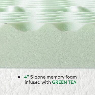Best Price Mattress Topper made with Memory Foam and Soothing Green Tea Infusion, CertiPUR-US Certified, 10.2 inches