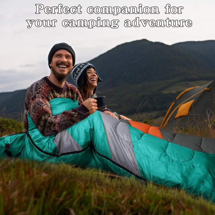Zusentee 3-4 Season Sleeping Bag - Waterproof, Lightweight, Ultralight Sleeping Bag for Adults & Kids - Camping, Hiking, Travel (Seablu)