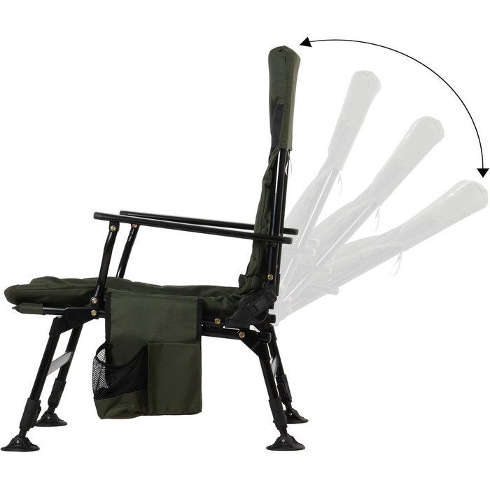 Крісло розкладне CampFeuer Angelstuhl для кемпінгу, риболовлі та відпочинку на природі (темно-зелений/чорний)