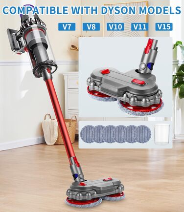 Насадка для миття підлоги Dyson V7/V8/V10/V11/V15, замінні частини, електричний мийник з баком, контейнер та 6 насадок