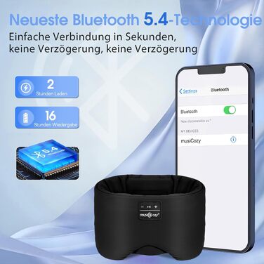 Маска для сну з Bluetooth навушниками, шовкова, 100% затемнення, для чоловіків та жінок, м'яка, для сну, подорожей та релаксації, чорна