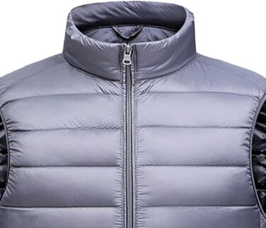 Чоловіча пухова жилетка, легка, стегана, для активного відпочинку, водонепроникна, без рукавів (Сірий, XXL)