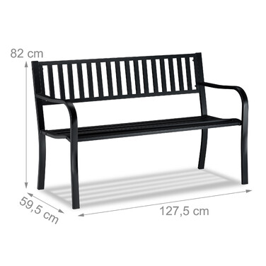 Relaxdays Garden Bench with Metal Frame