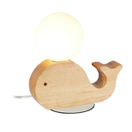 Relaxdays Kids' Wooden Nightstand Lamp