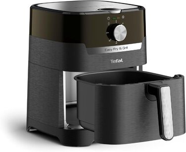 Tefal EY5018 Easy Fry & Grill Classic Hot Air Fryer | 2-in-1 Technology (Air Fryer and Grill) | XL | 4.2 Liter for 6 Portions | 1550 Watts | Energy-Saving | Oil-Free | Healthy Fryer | Black