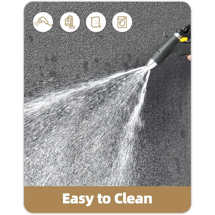 Килимок для дому та вулиці 43.5 x 75 см, сірий. Не слизький, стійкий до погодних умов, легко миється. Підходить для входу, собак, саду.